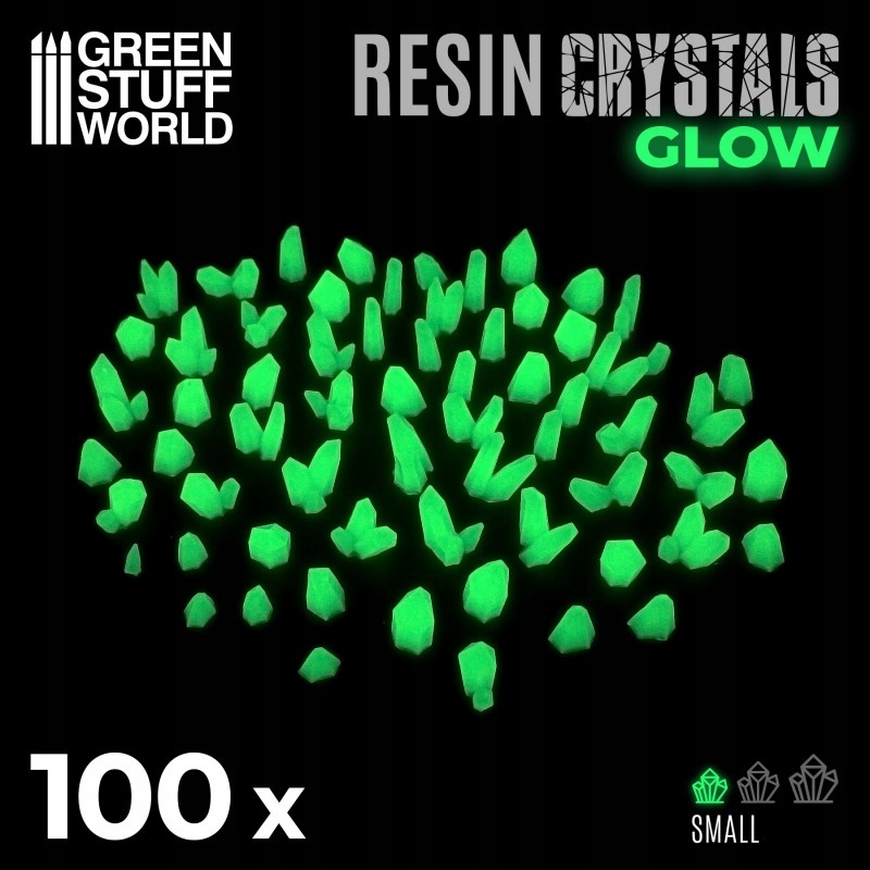 Green Glow Resin Crystals Small kryształy 100 szt.