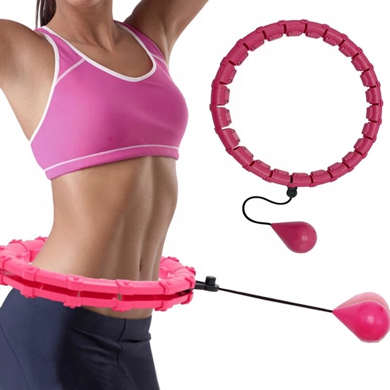 Hula hop z kulkami Minexo 50 cm różowy z obciążeniem do ćwiczeń