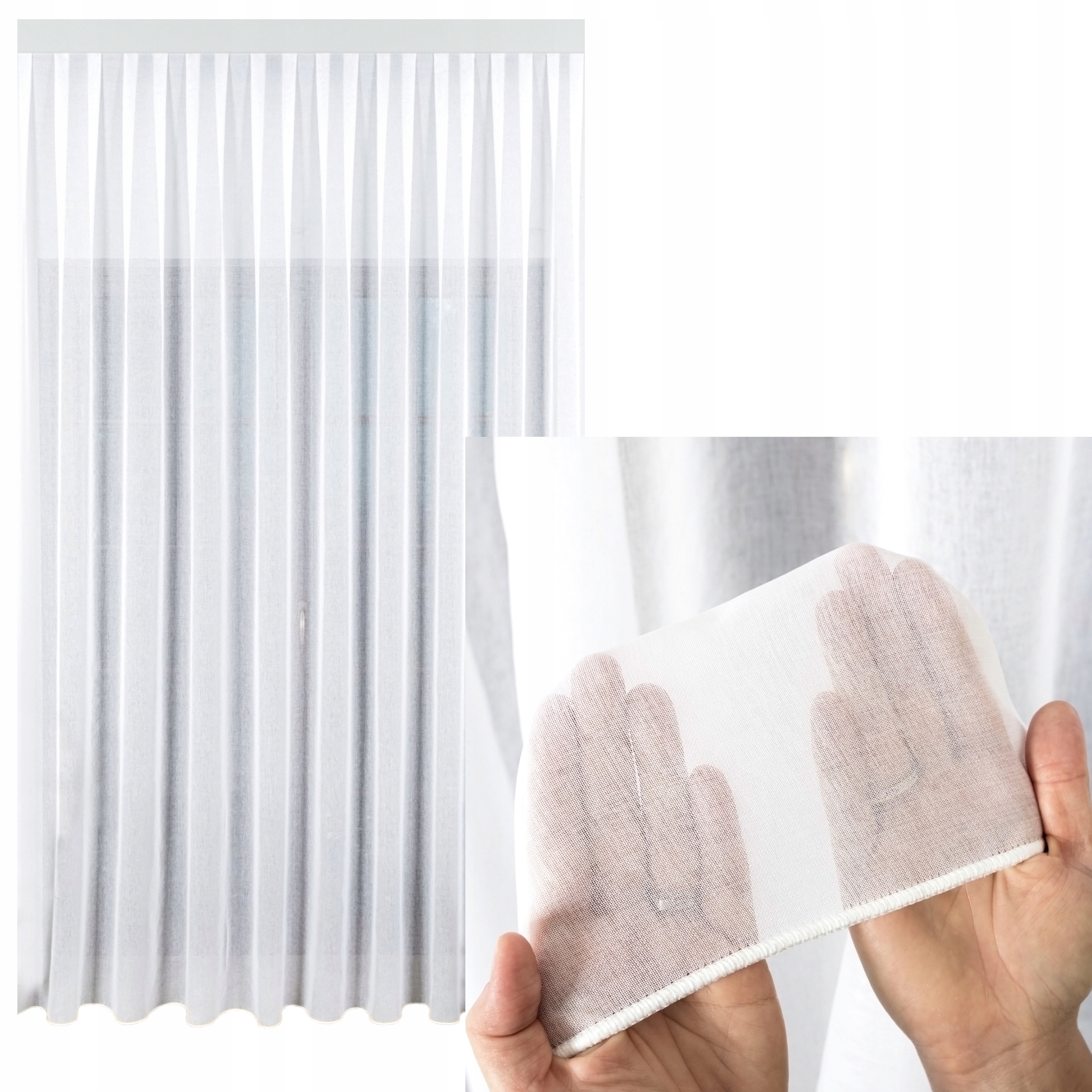 Hotová Záclona Bílá Etamina Na Pásku S Olovnicí Do Obývacího Pokoje 450x230