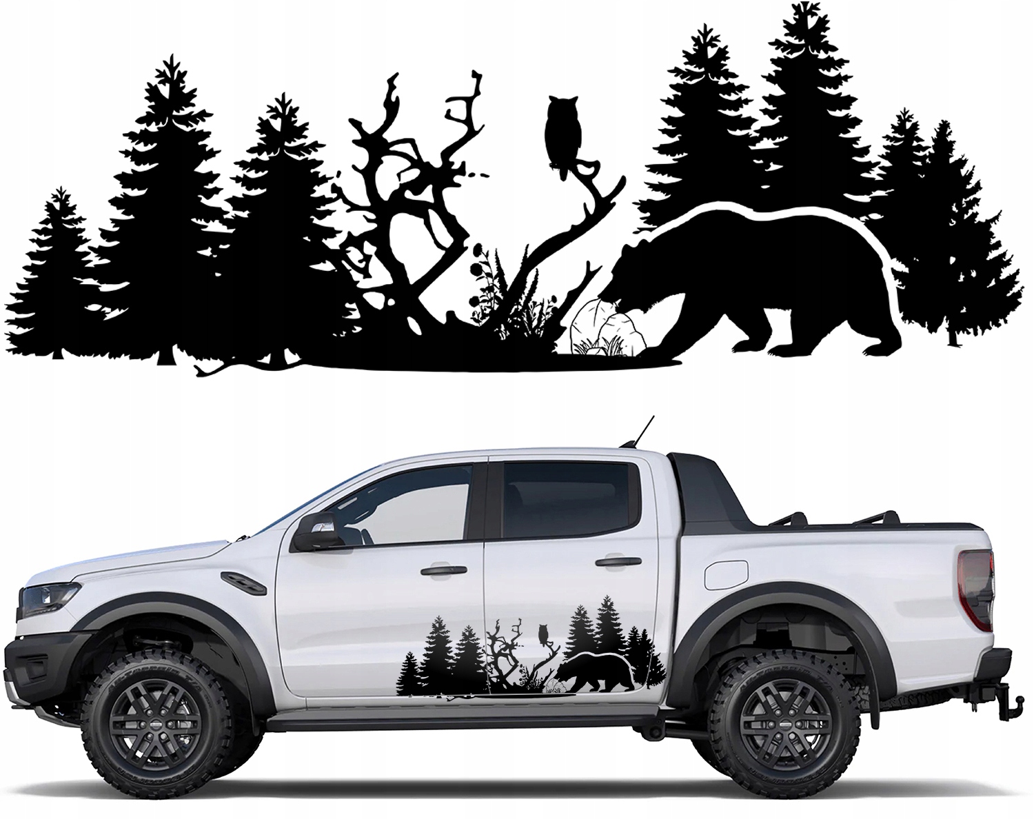 Samolepka Grafika na karavan auto Medvěd Bear Las Wild Nature 44x115
