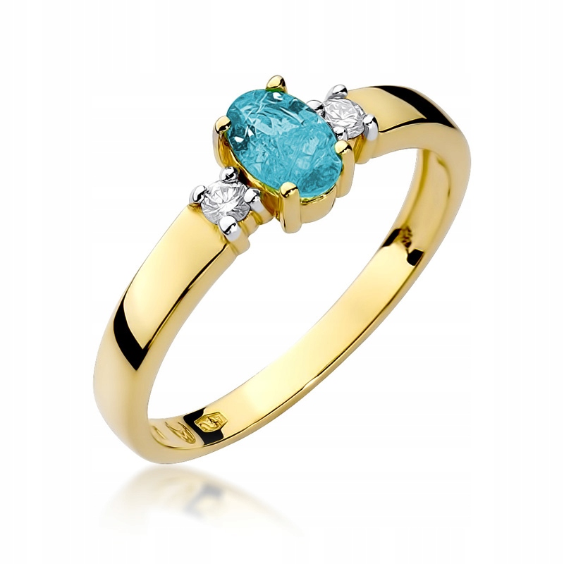 

Złoty Pierścionek Zaręczynowy 585 Topaz 0,50 ct