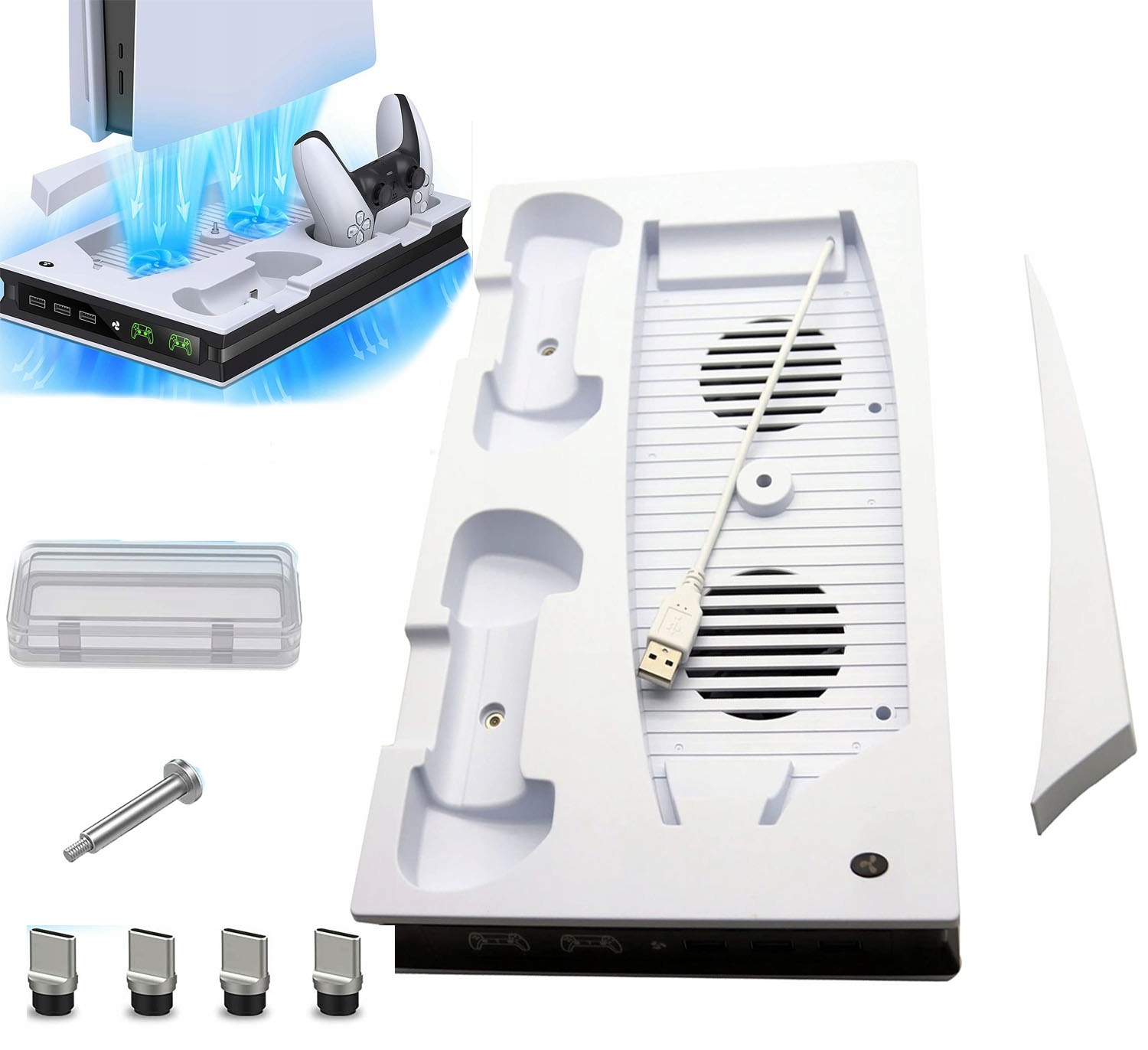 Stacja Chłodząca Z Wentylatorami Do PS5 Ładująca Pady Podstawka Stojak Gry