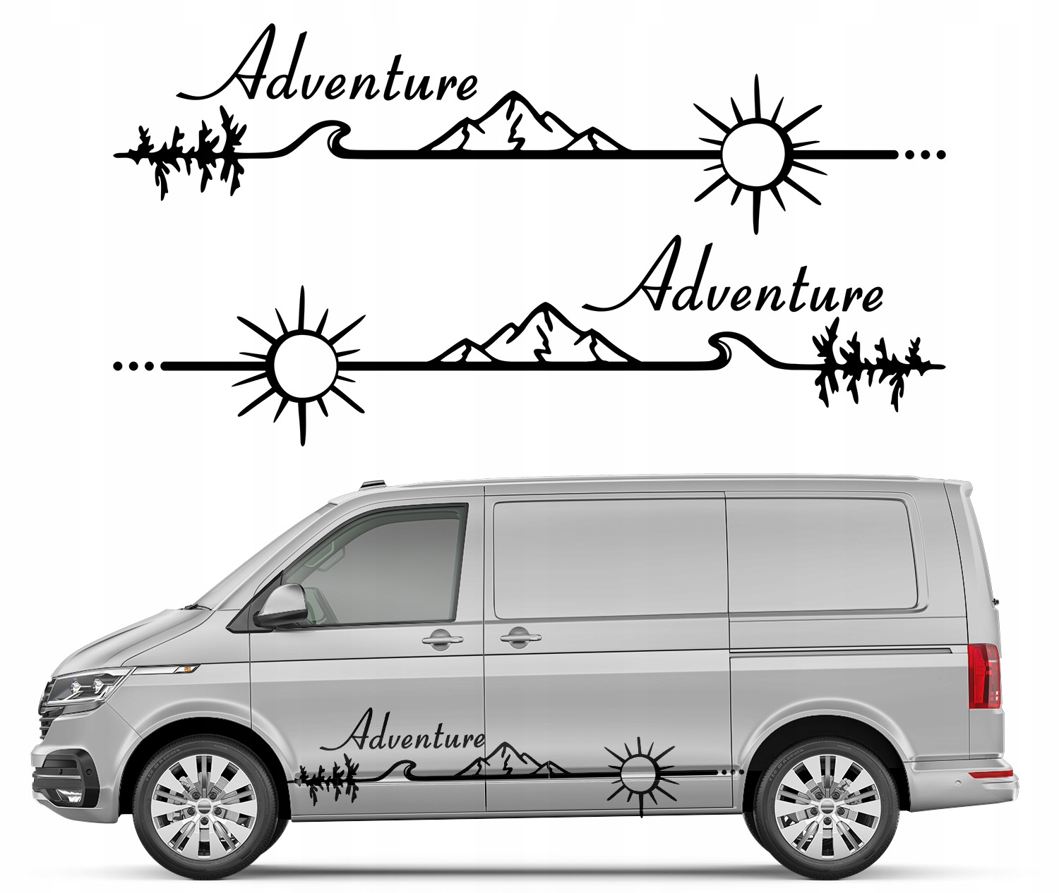 2x Nálepka na auto Motív Adventure 44x173 cm