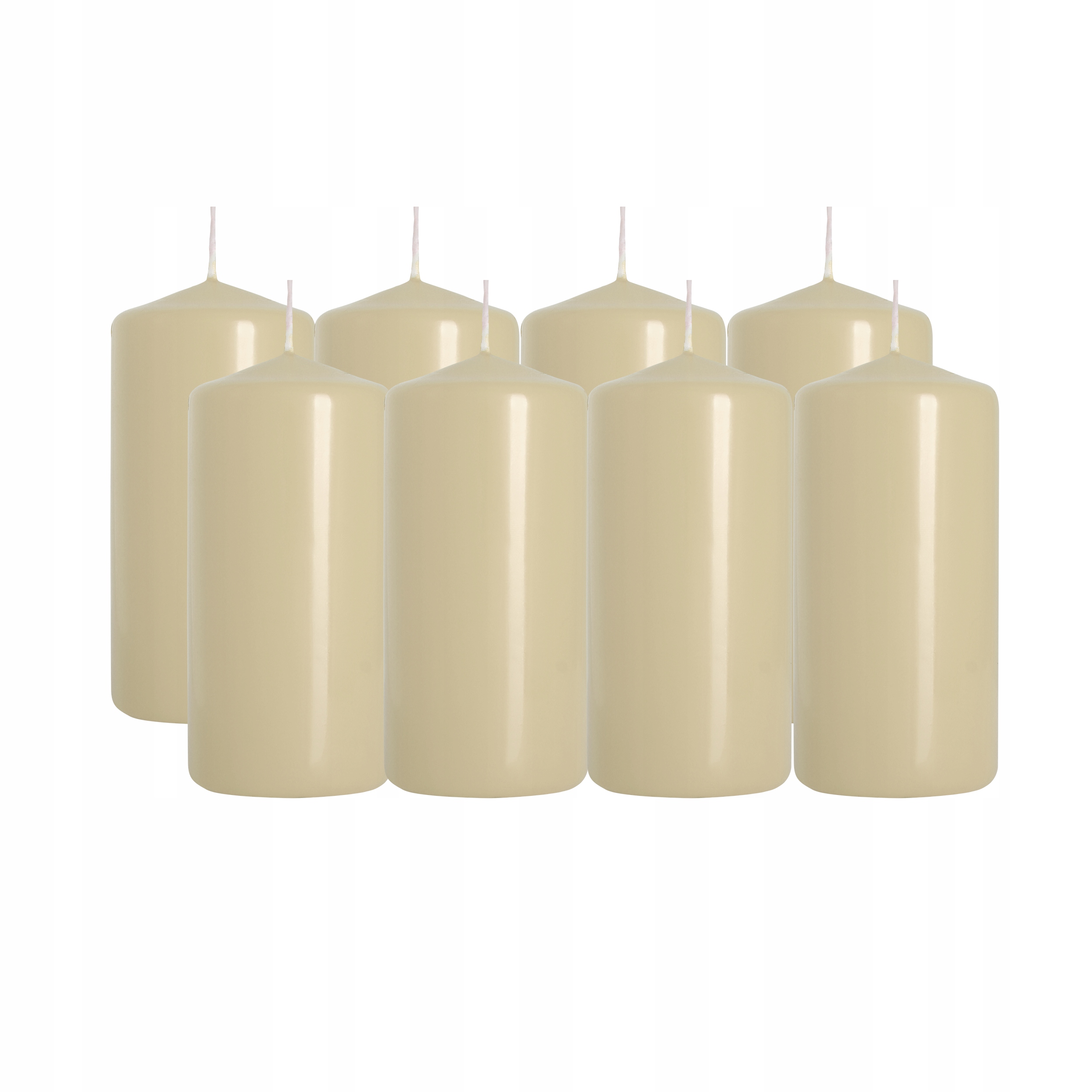 

8X Świeca walec świeczka Bispol Kremowe Ecru 10cm