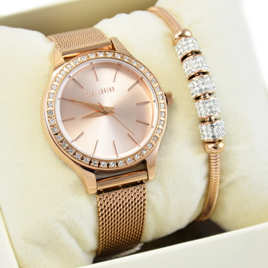 Dámský set hodinek Paul Lorens Vanessa zirkony Náramek Box