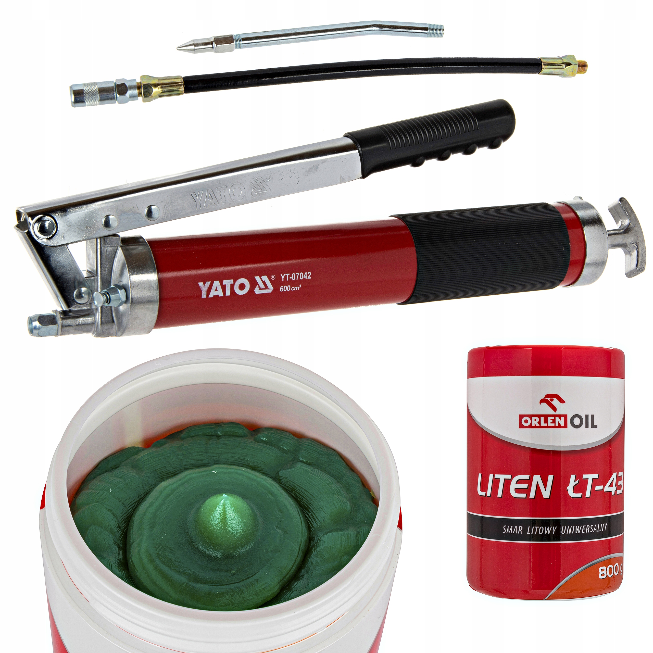 

Zestaw smarownica Yato + smar litowy ŁT-43 Orlen