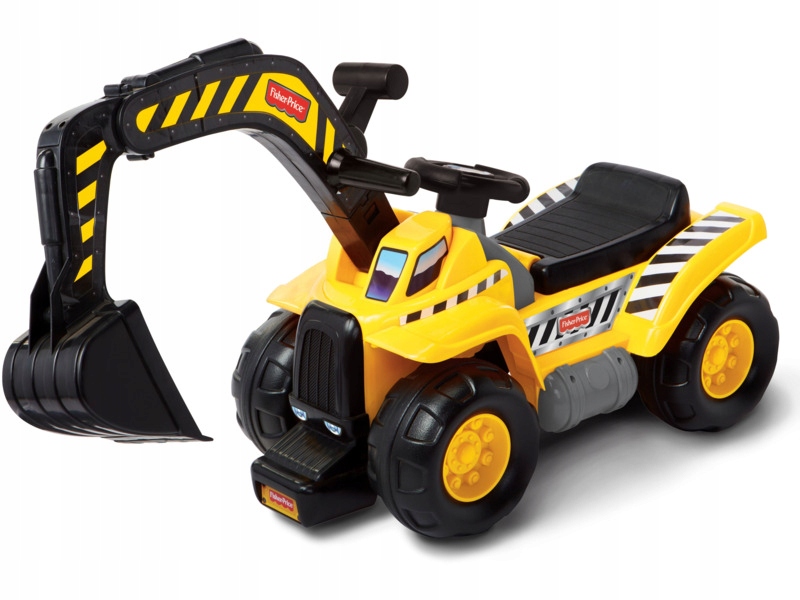 Jeździk Fisher Price Z dźwigiem 8228 Czarno-żółty