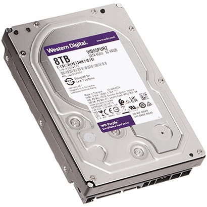 HDD Video WD Purple 8TB CMR, 3.5'', 256MB, 5640 RPM, SATA, TBW: 180 — 5