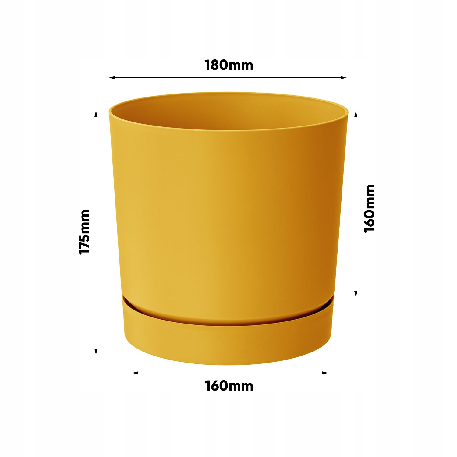 Doniczka na kwiaty Donica okrągła Tubo P Musztarda EAN (GTIN) 5905197467030