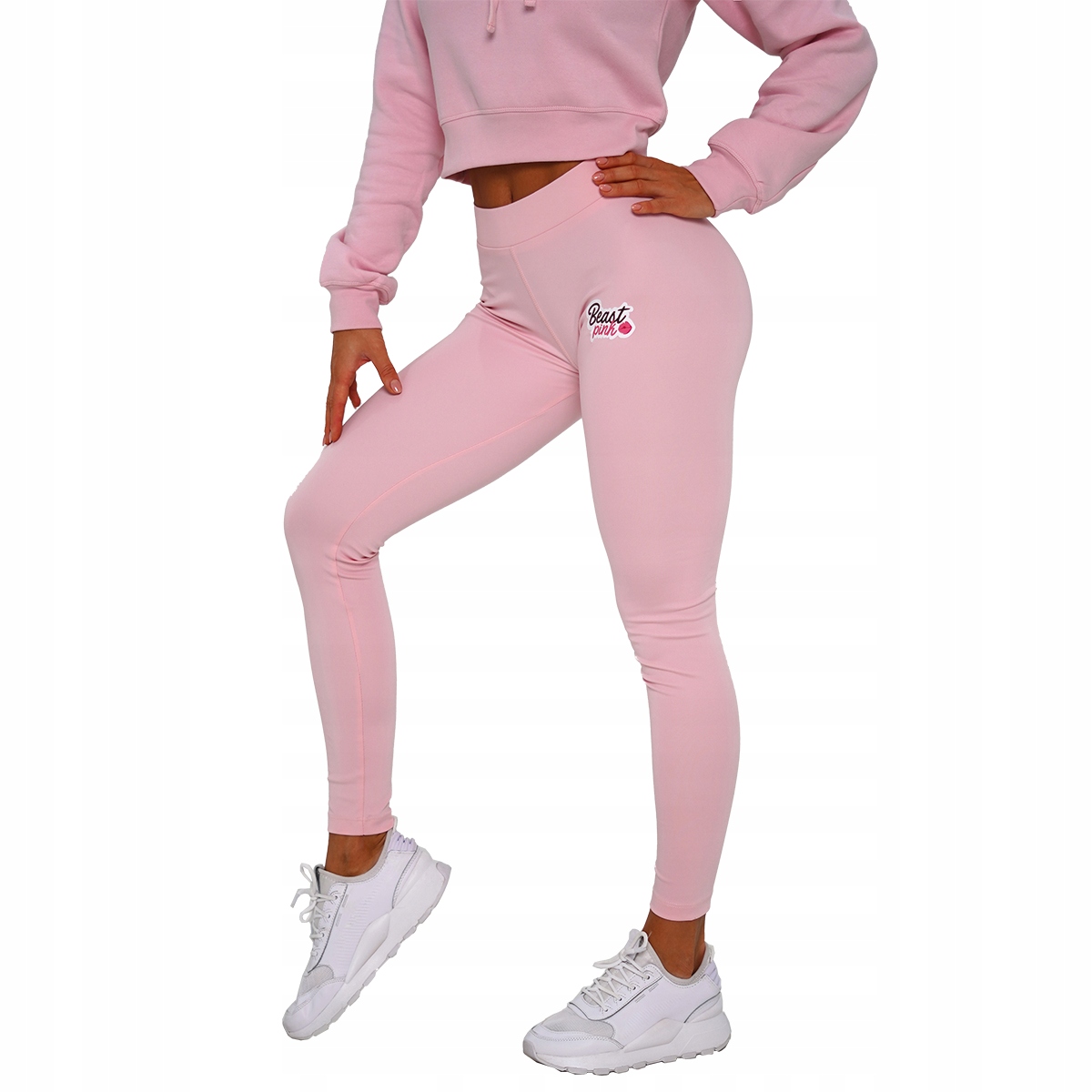 Legginsy sportowe damskie różowe BeastPink M
