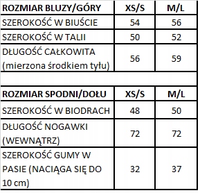 Zestaw dresowy bluza i spodnie welurowe XS/S Wzór dominujący bez wzoru