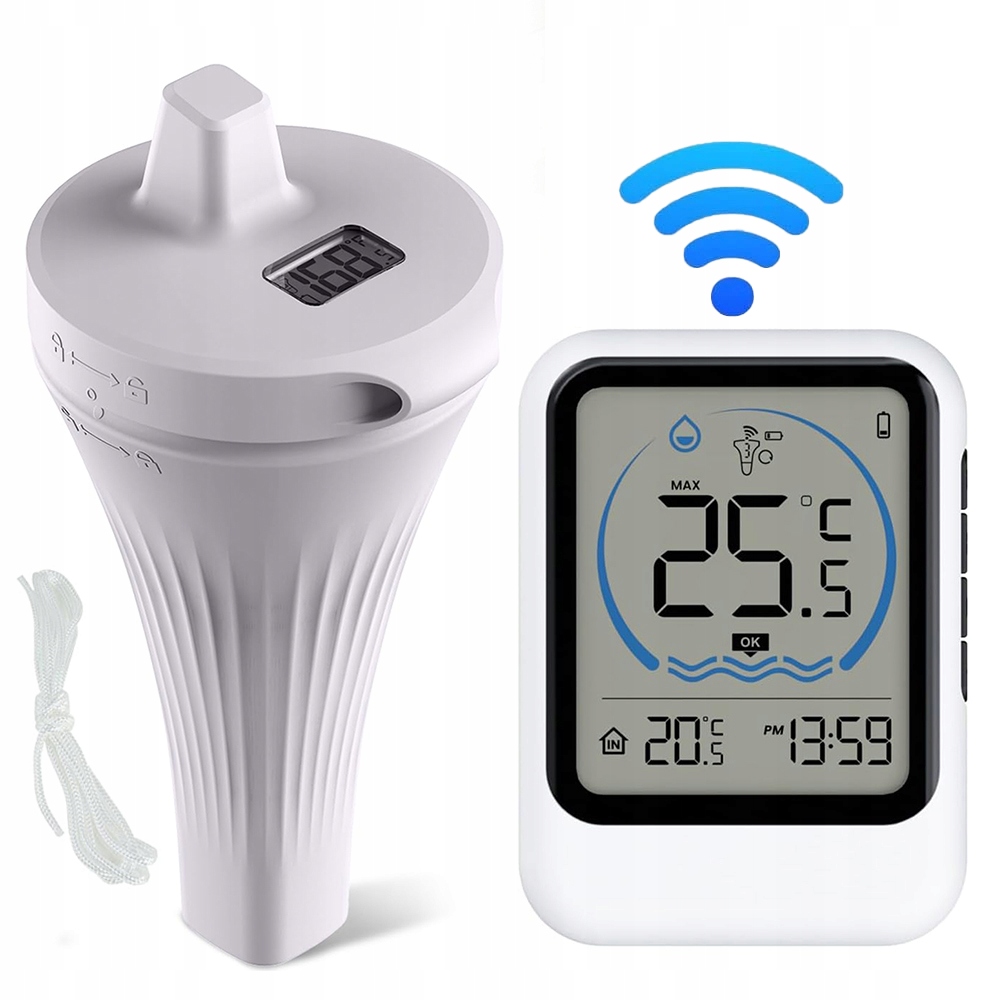 Bezdrátový plovoucí teploměr do bazénu s monitorem