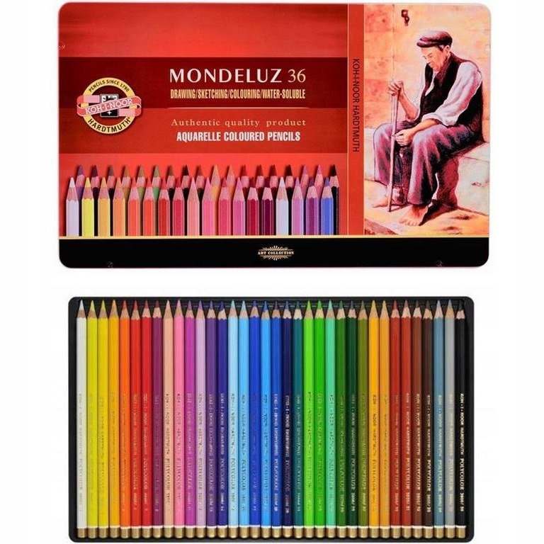 Pastelky akvarely Mondeluz 36 kol. kovové balení 3725 Koh-i-noor