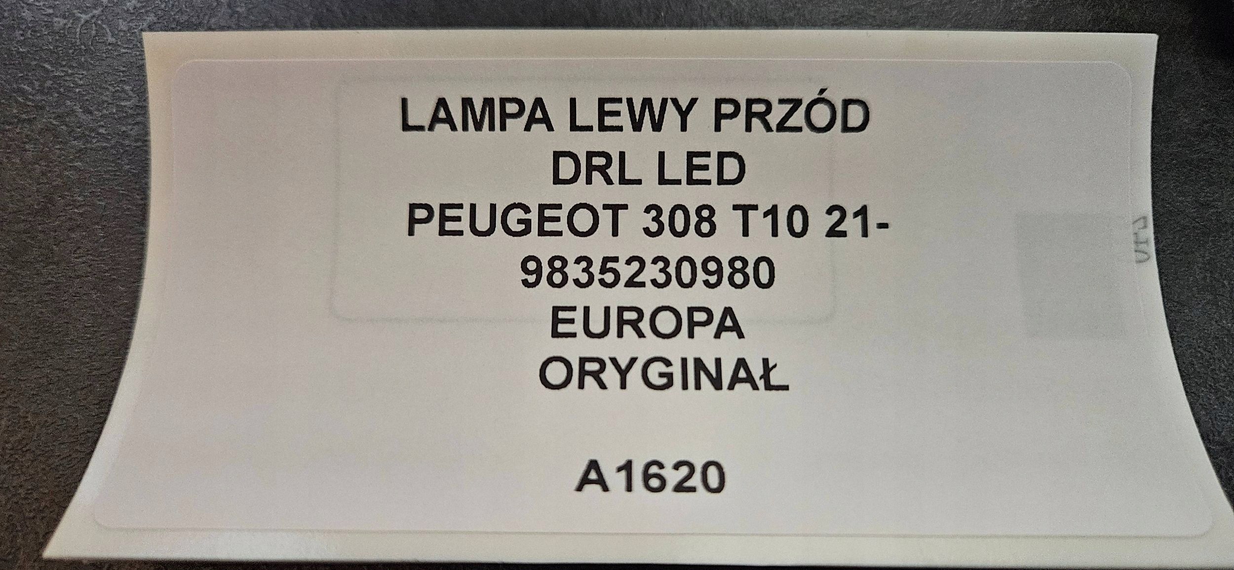 light left front DRL LED PEUGEOT 308 T10 21- original 9835230980