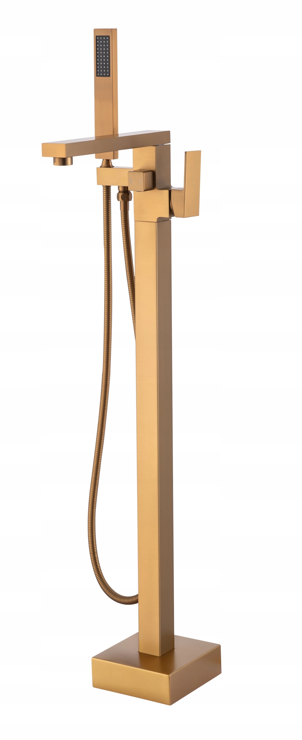 Voľne stojaca zlatá vaňová batéria Qvadro Gold Matová Premium