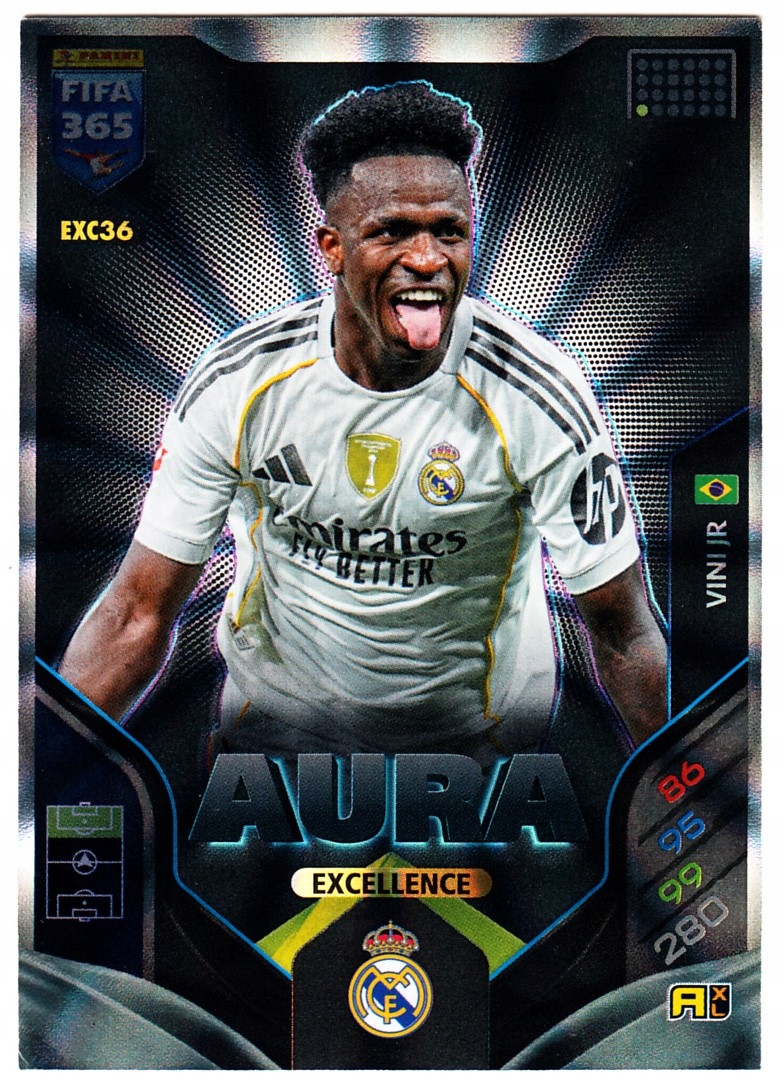 Karta Kolekcjonerska Panini Fifa 365 2026 Aura Excellence Vini Jr EXC36