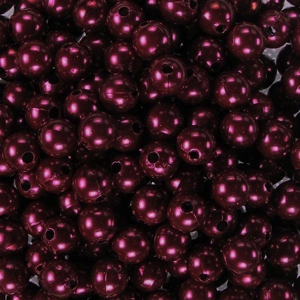Korálky Perličky Akrylové perličky vínové tmavé 6mm 500g ~5000ks