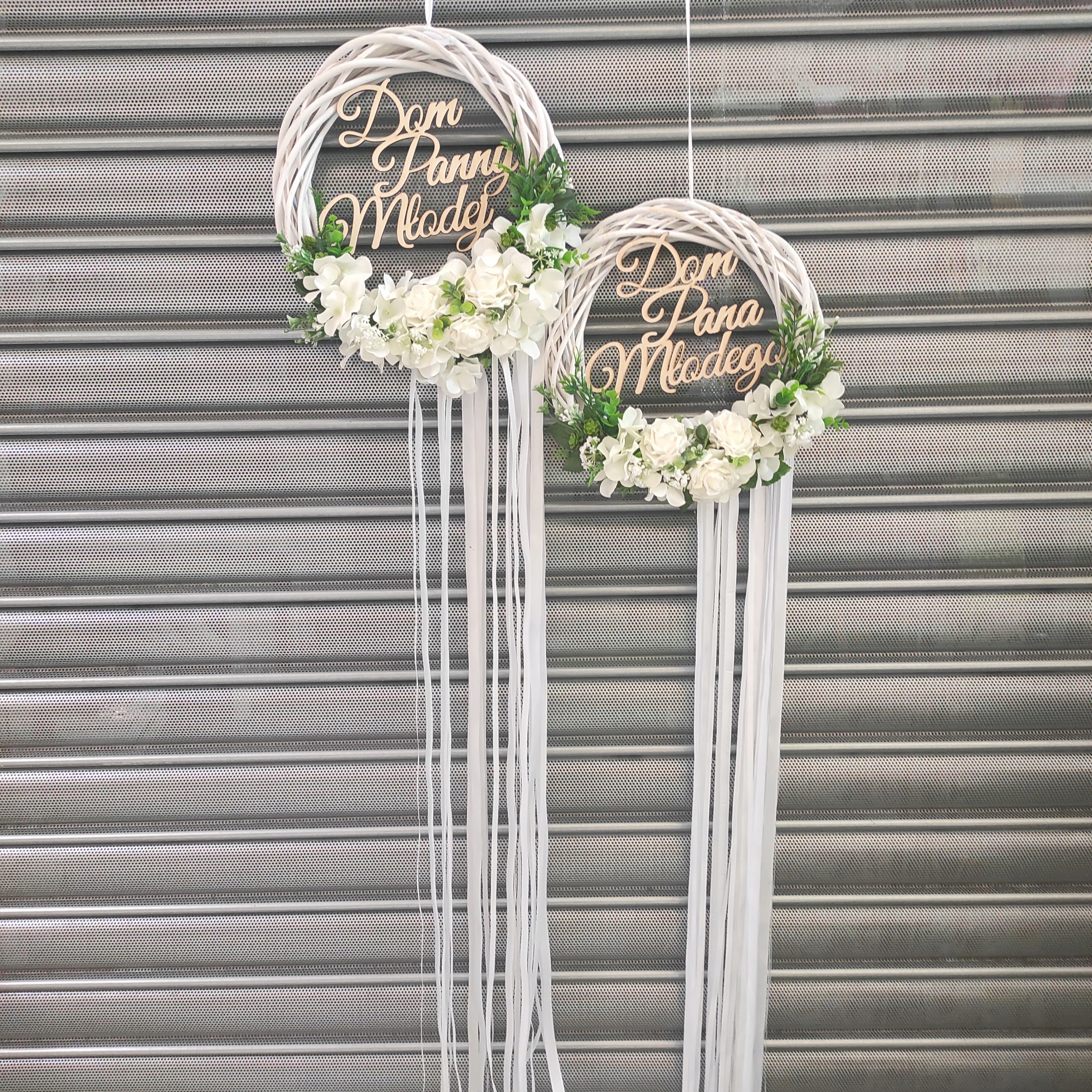 Wianek Dom Panny Młodej 30 cm biała dekoracja ślub wesele Rodzaj koło do dekoracji