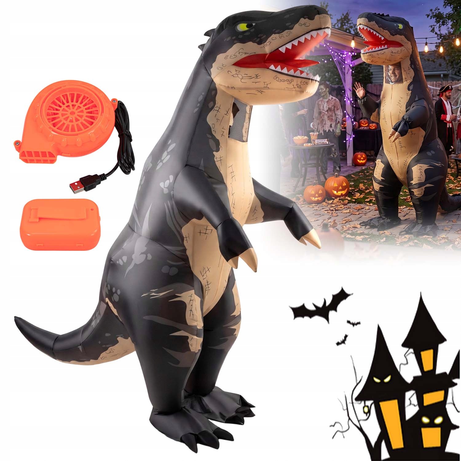 Nafukovací Halloweenský Kostým Pro Dospělé 160-190 CM S Ventilátorem