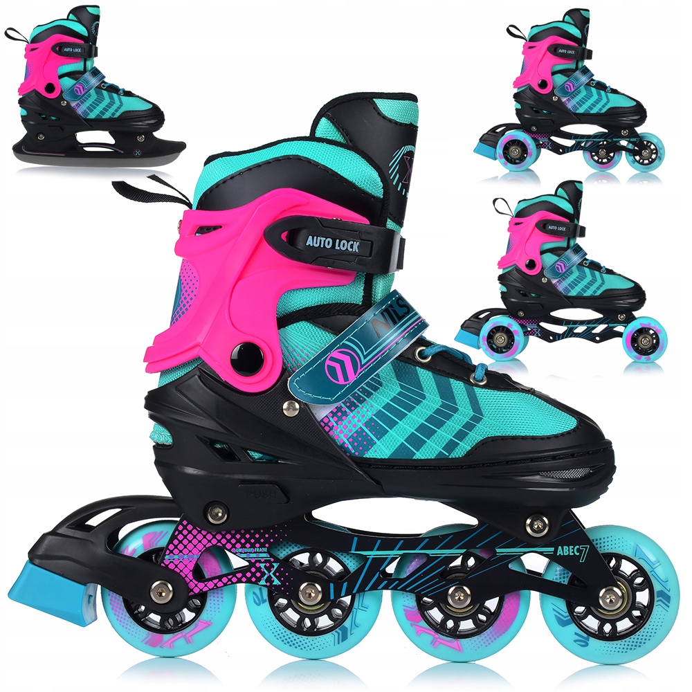 Brusle 2V1 Pro Děti Nastavitelné 4v1 Kolečkové Brusle Kaučuková Kolečka Kolečkové Brusle Brusle Na Led