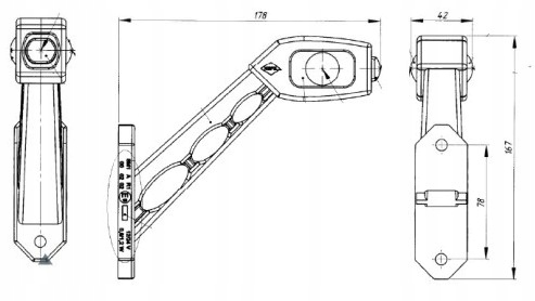 LAMPA OBRYSOWA LED OBRYSÓWKA ROGOWA 3 KOLORY Wersja Europejska