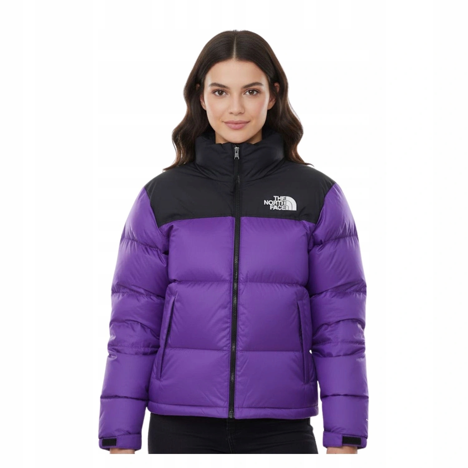 Dámská bunda The North Face 1996 Retro péřová zimní s kapucí fialová Xs