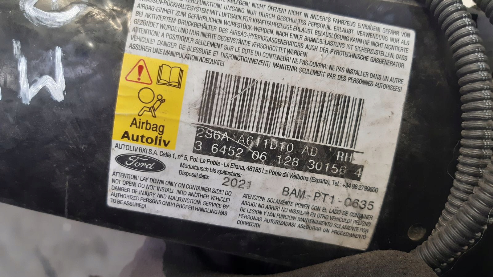 seat airbag right Ford Fiesta MK6