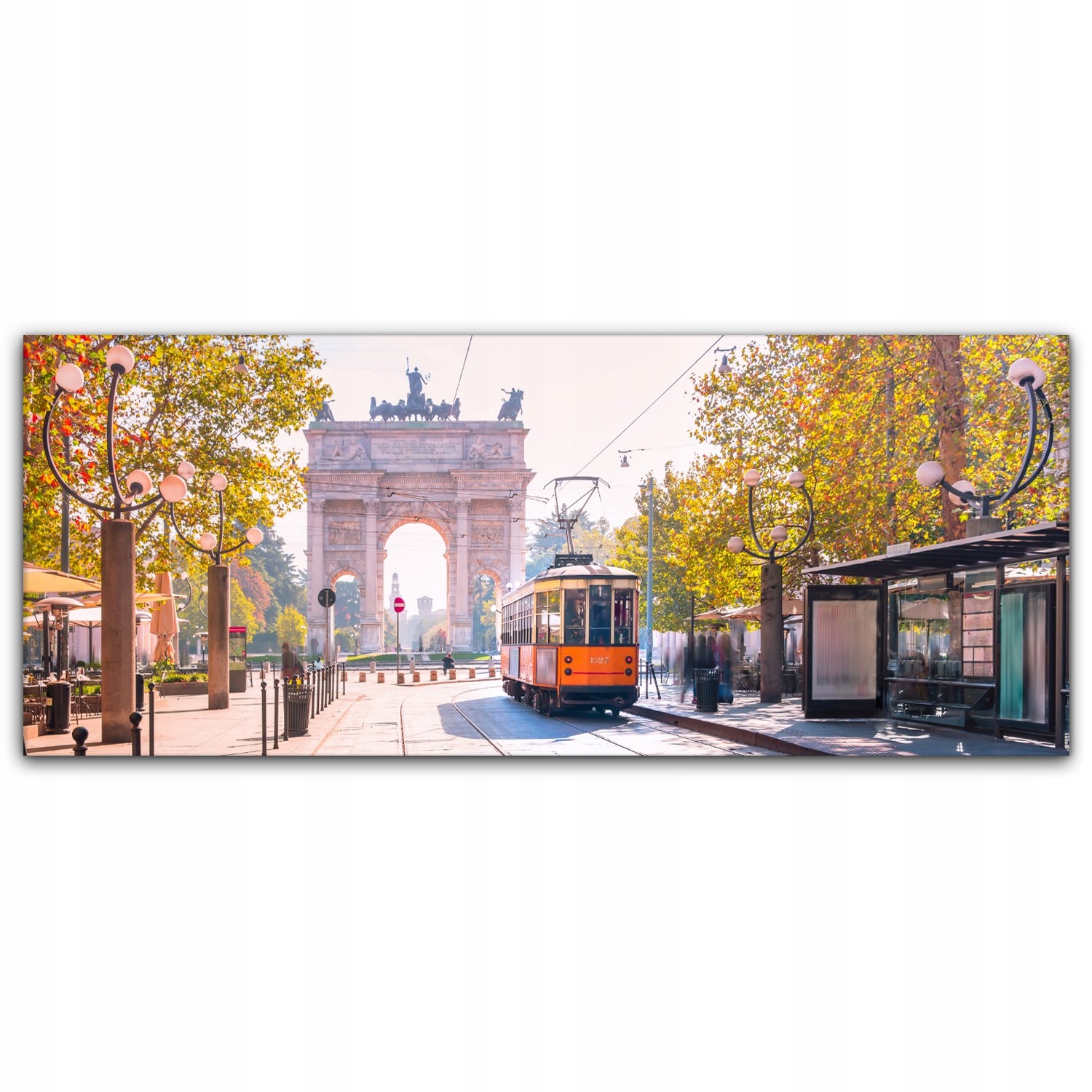 

Canvas do sypialni 125x50 Vintage Tramwaj Miasto