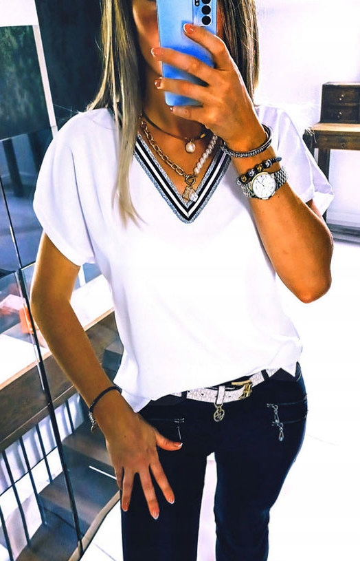 . BIAŁA BLUZKA DAMSKA ELEGANCKA POD ZAKIET KLASYCZNA 42 Rozmiar XL