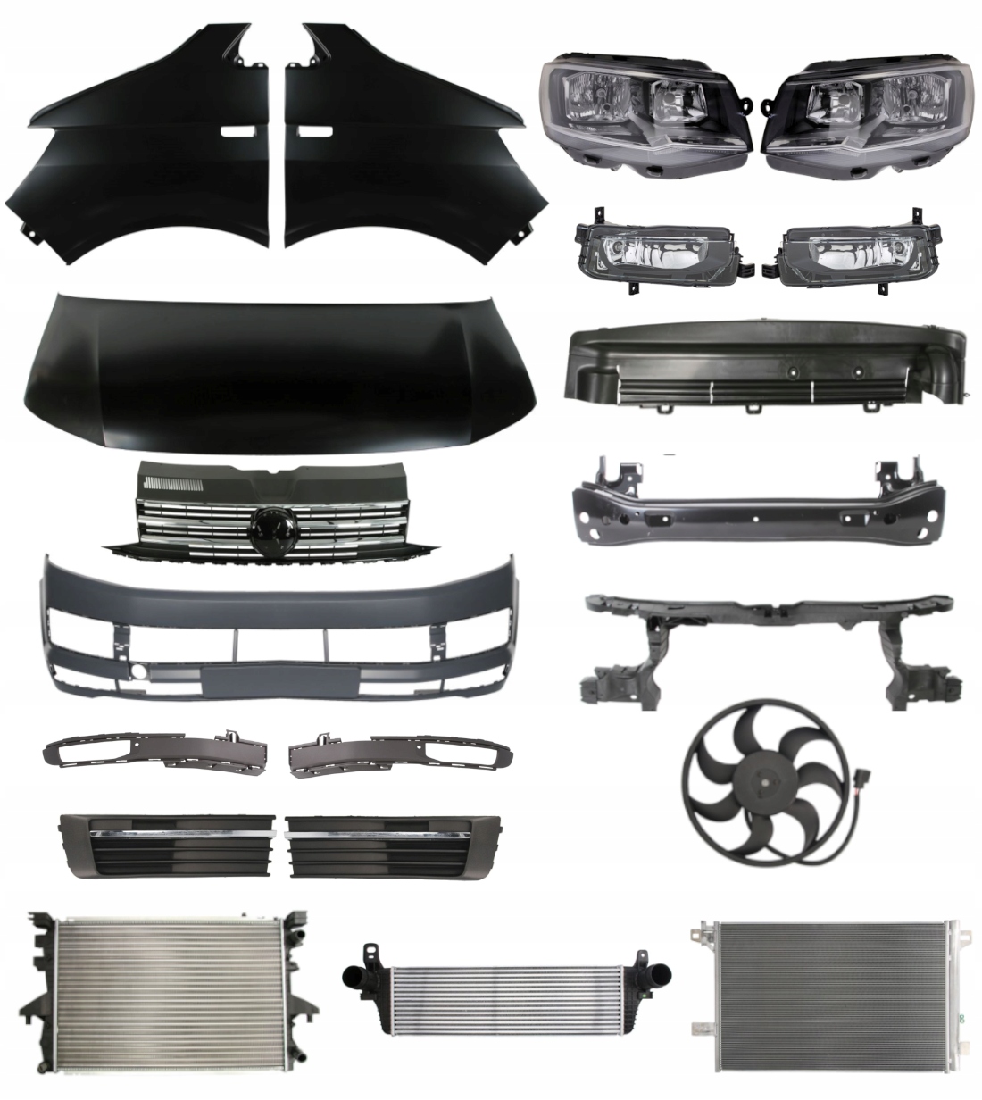 Volkswagen Caravelle 15- ZDERZAK MASKA LAMPY PAS