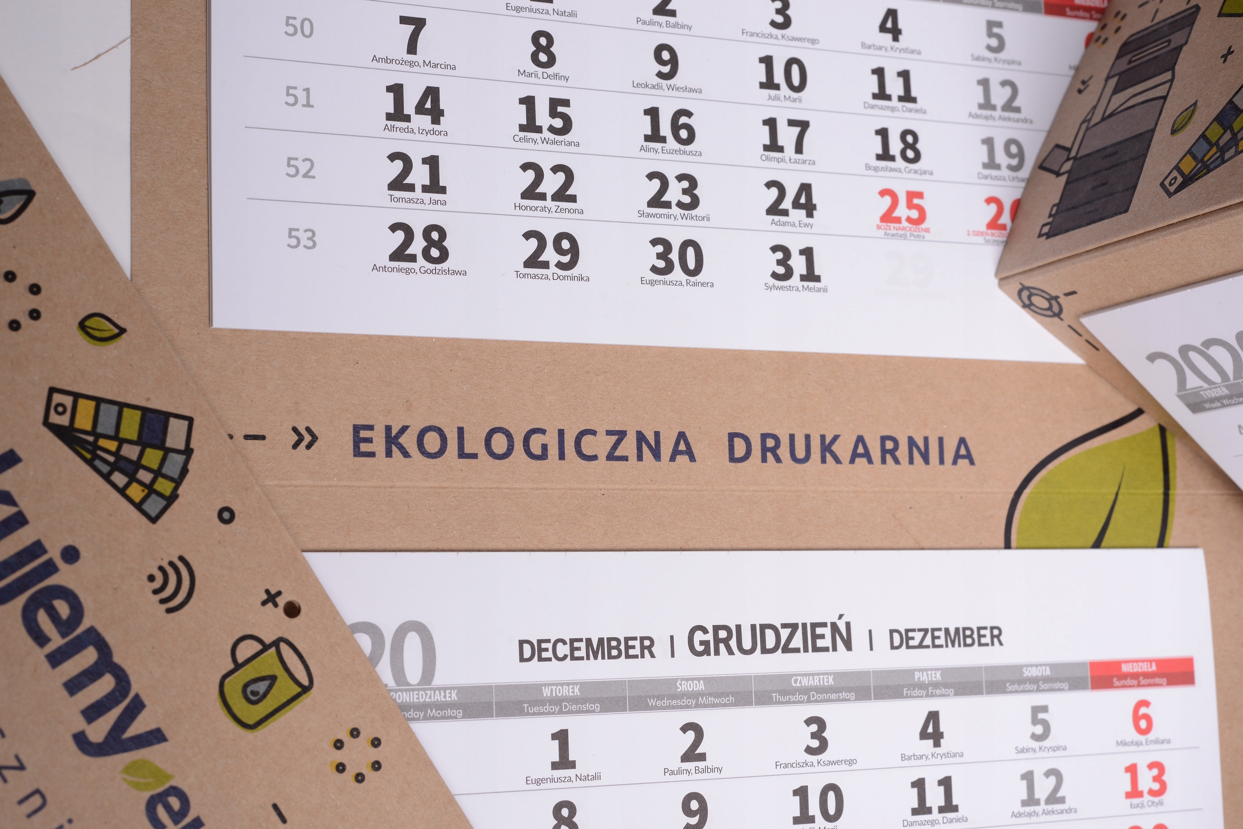 KALENDARZ trójdzielny EKO-logiczny jakość premium Marka inny