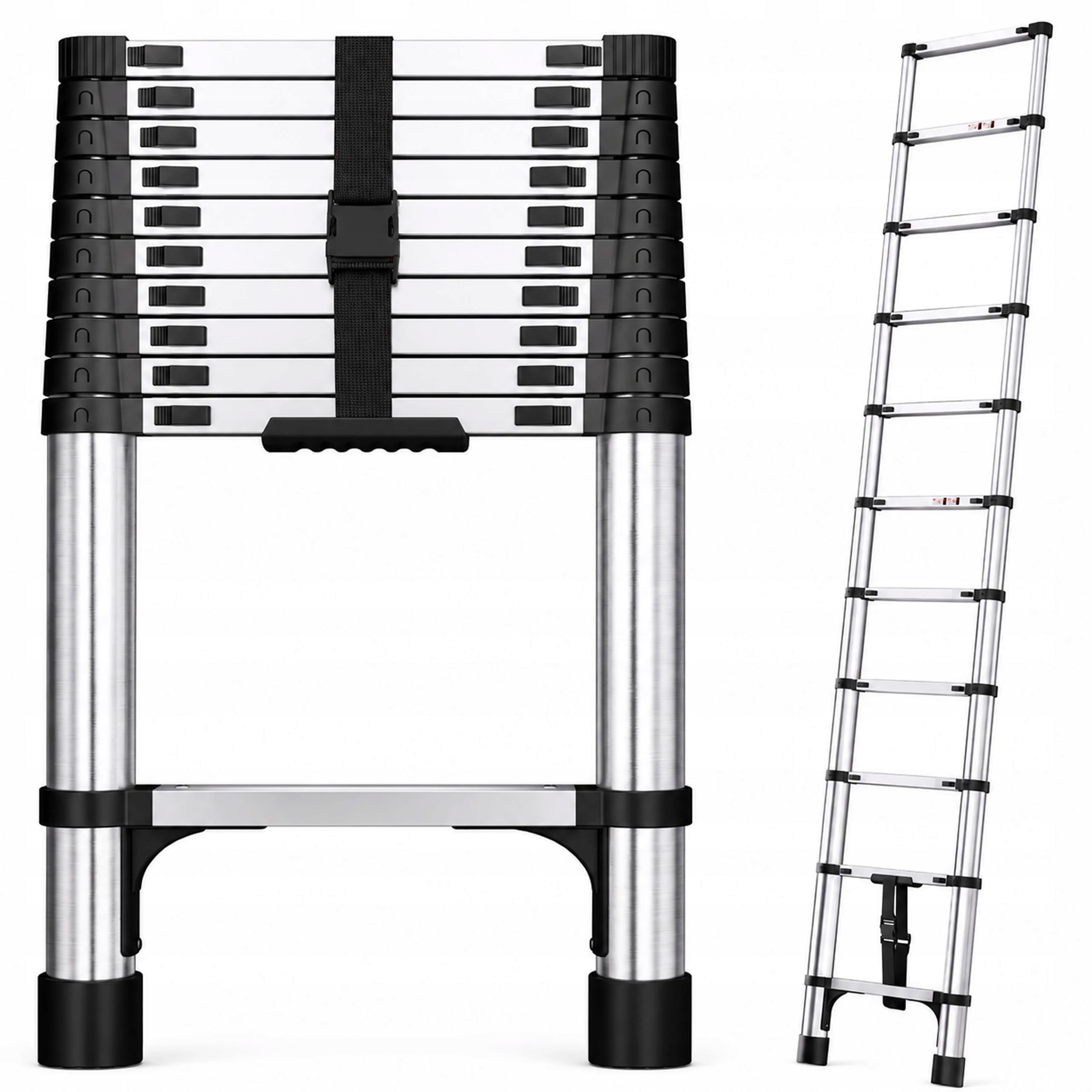 Teleskopická závesná rebríková tyč 11 stupňov skladacia 150 kg protišmyková 3,2 m
