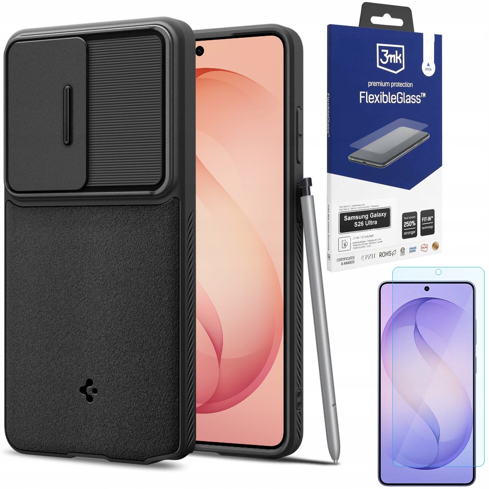 Pouzdro Spigen Optik Armor Sklo 3mk ochranné pro Samsung Galaxy S26 Ultra