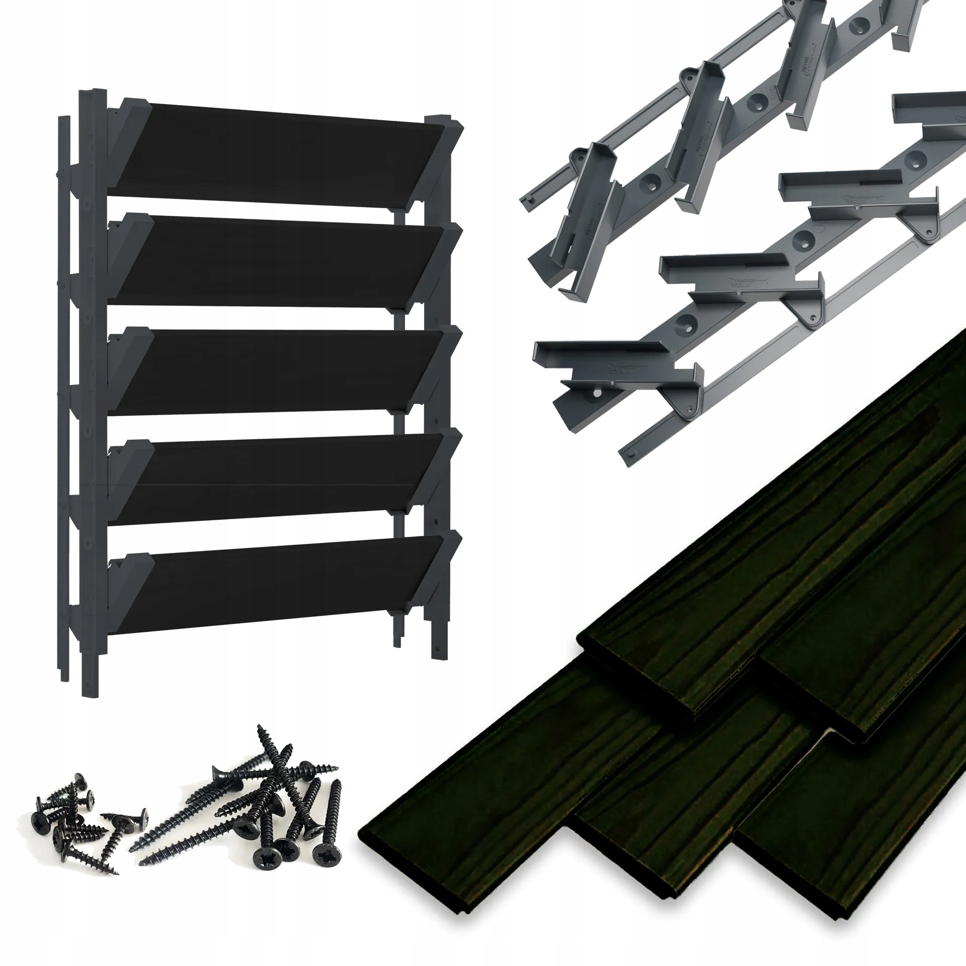 Pohyblivé čierne dosky 5 ks Shutters System Hdpe Terasové žalúzie Grafit