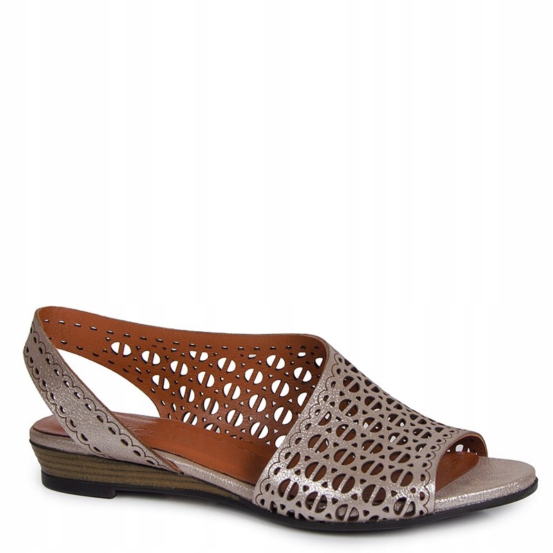 Boccato 167.513 Béžové Ažurové Kožené Sandály 37