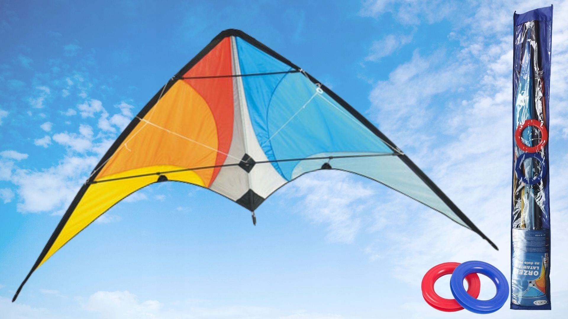 Latawiec sportowy duży akrobacyjny160X80 Z 2 LINKAMI LEKKI DOBRZE LATA DUŻY Szerokość produktu 160 cm