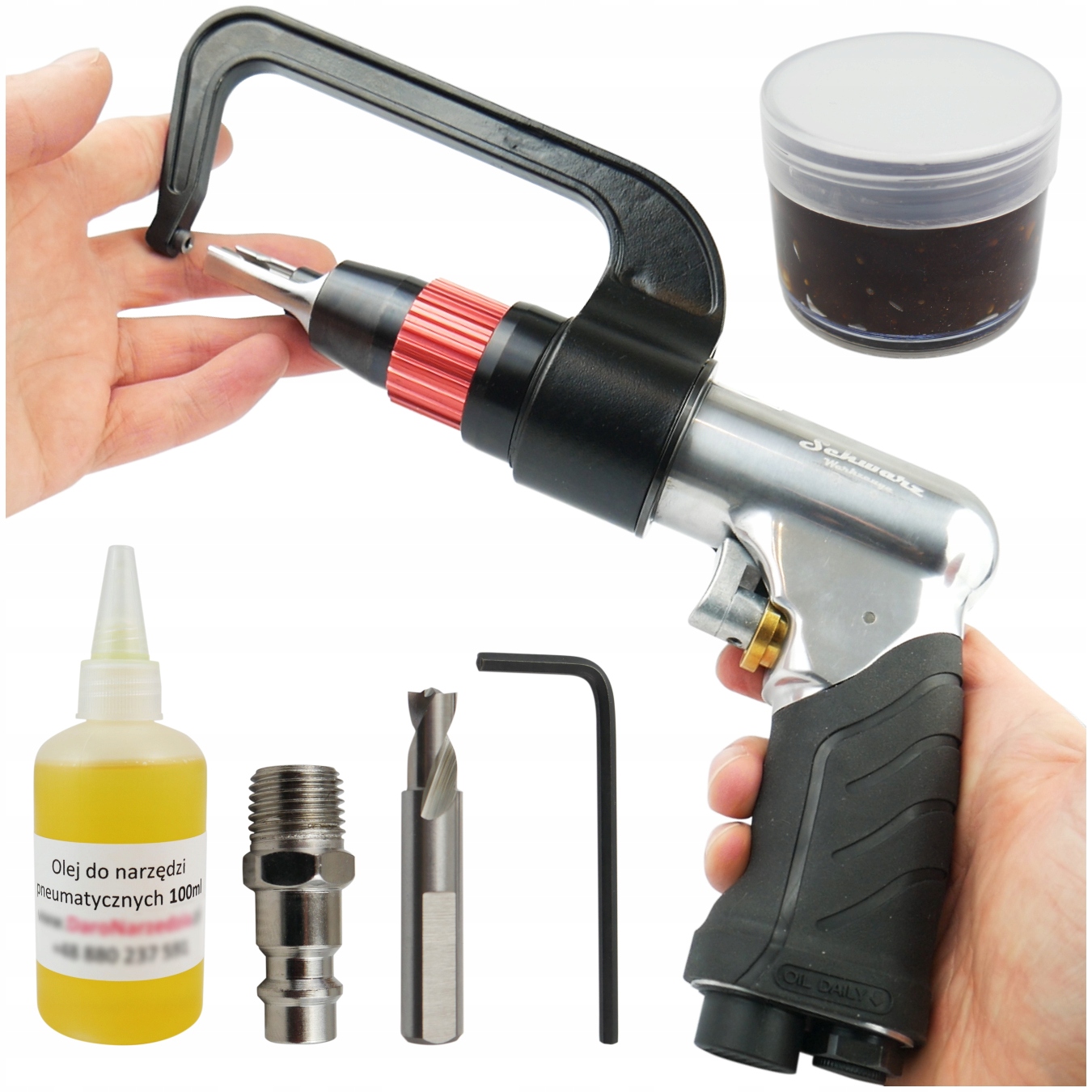 Pneumatický výstružník svárů s přezkou Fréza 6,5 mm 8 mm Olej Pasta