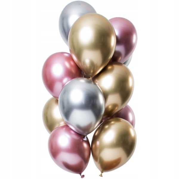 

Balony Glossy złote, srebrne, różowe złoto 10 szt