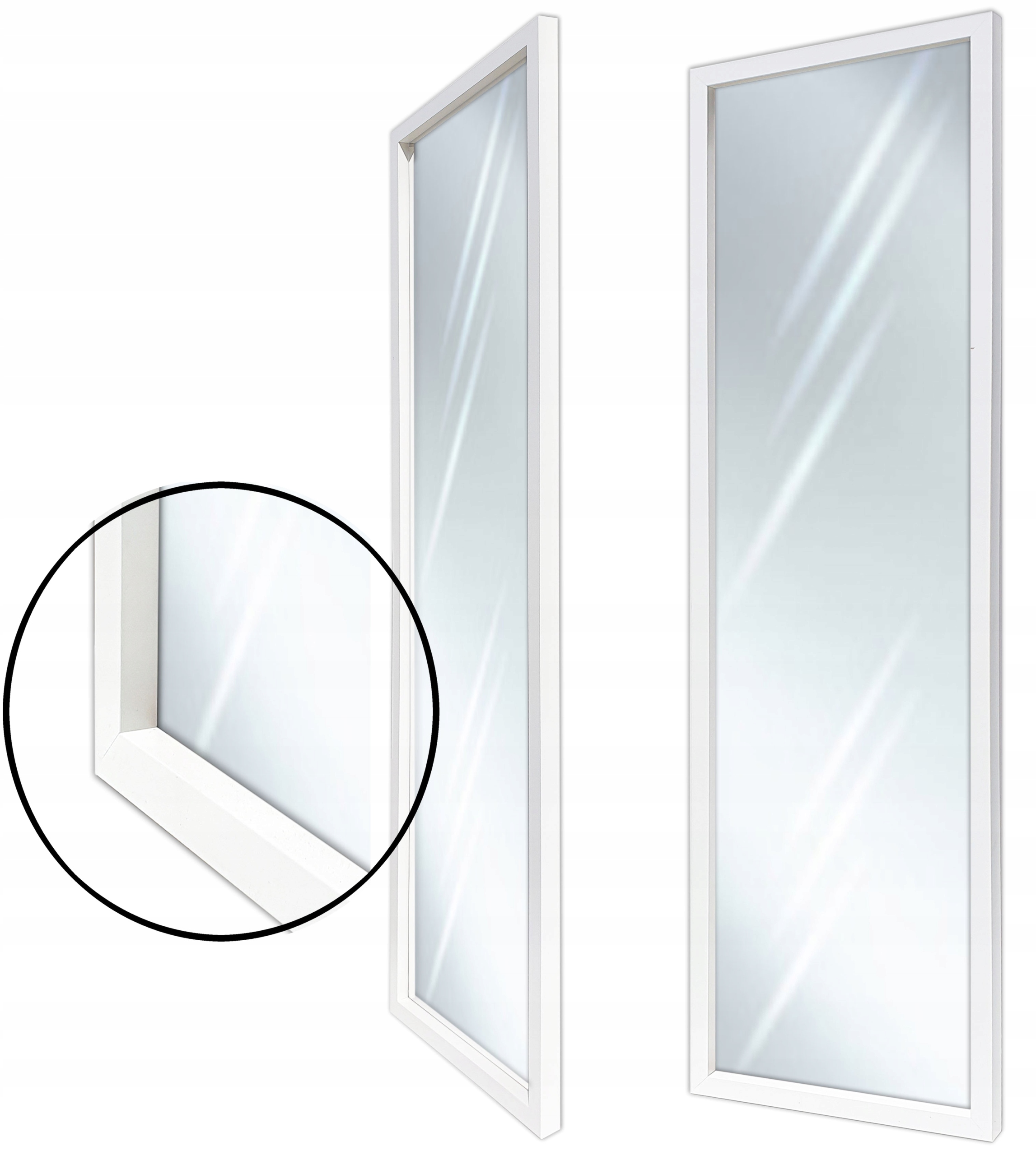 Zrcadlo v rámu 100x40 vnější 105x45 moderní bílé