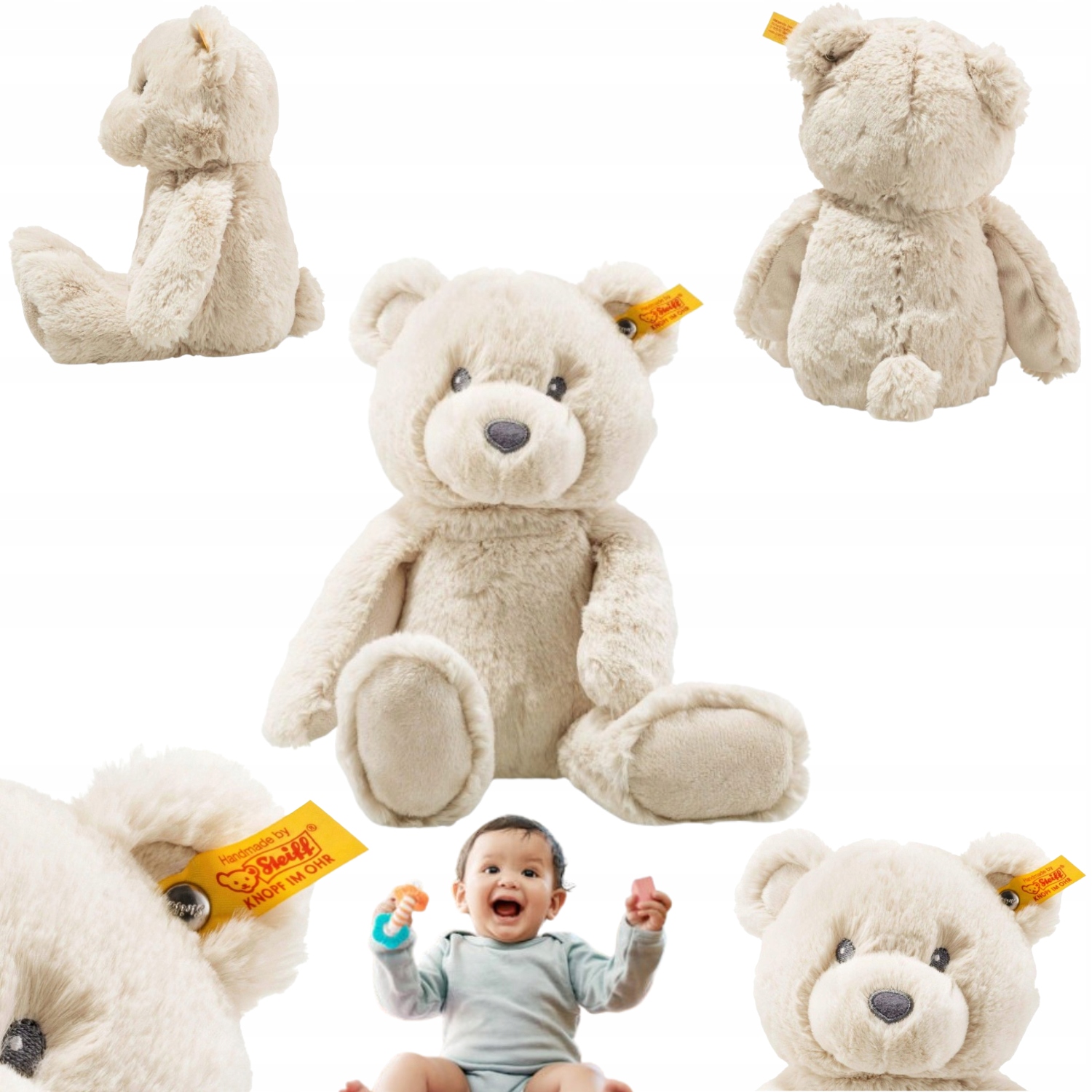 Miś Pluszowy Mały Beżowy 28 CM Steiff 241536 Pranie W Pralce Idealny Towarz