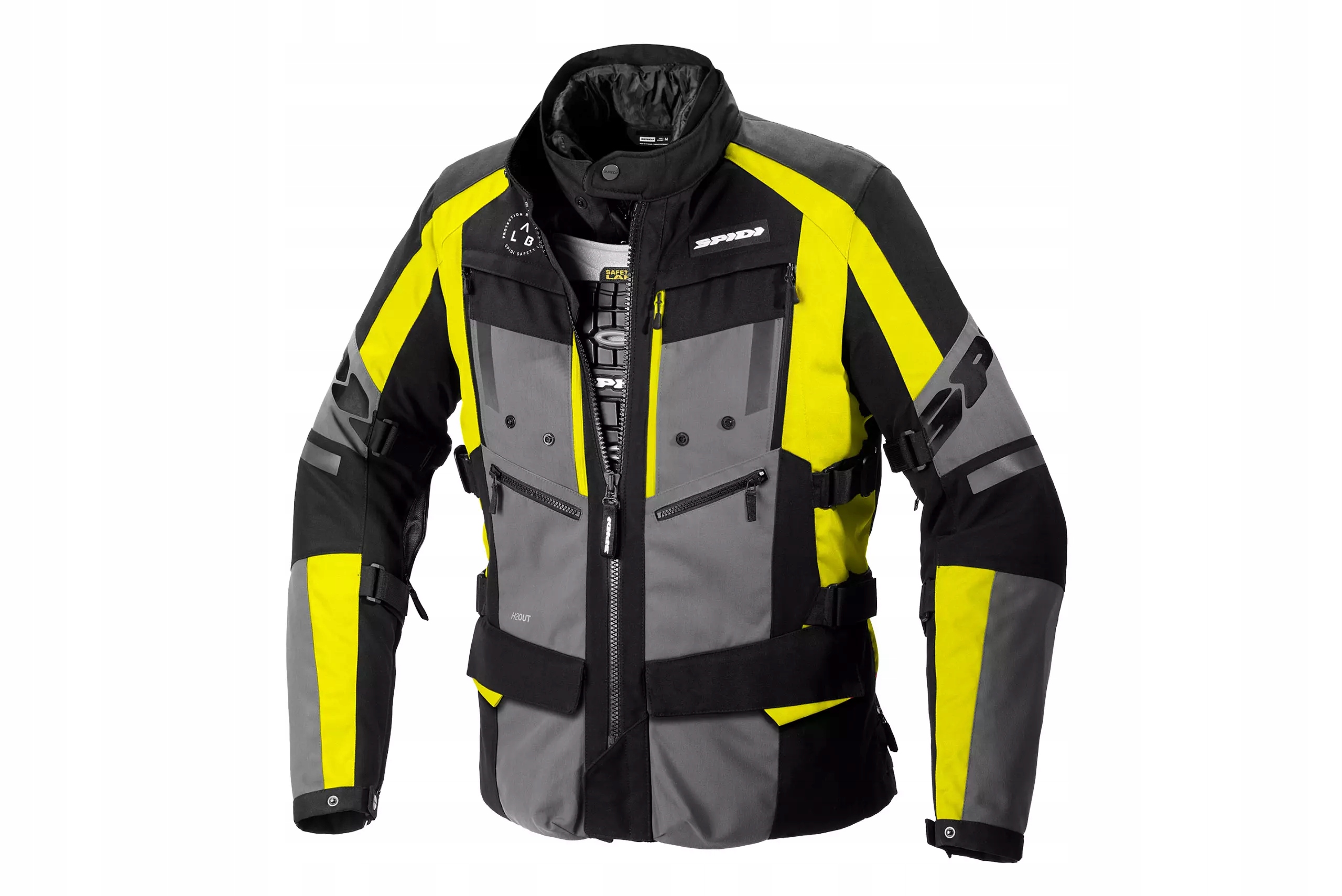 Textilná bunda Spidi 4 Season Evo čierna/šedá/žltá fluo L