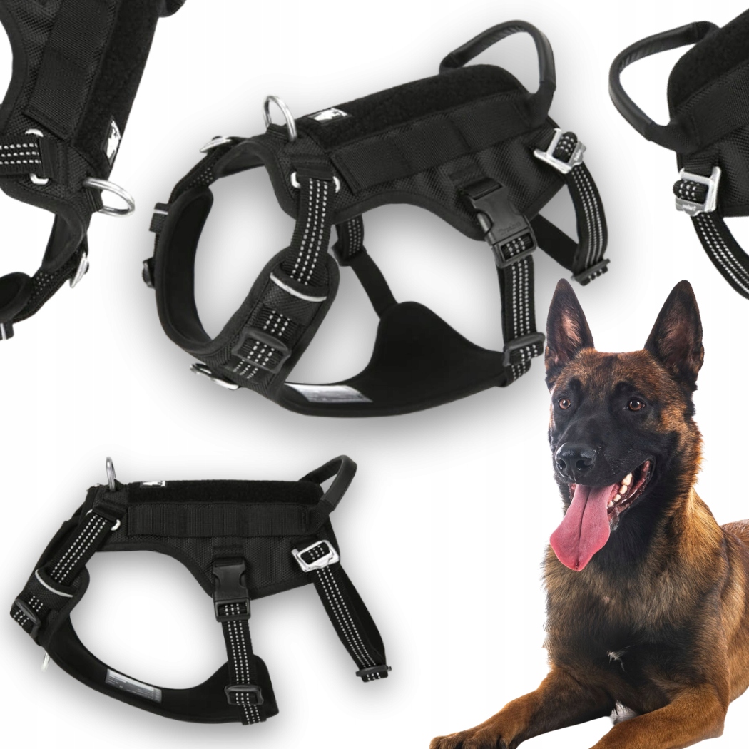 Levně Postroje Pro Psa Proti Úniku Reflexní Truelove Safe Hiking Černé L