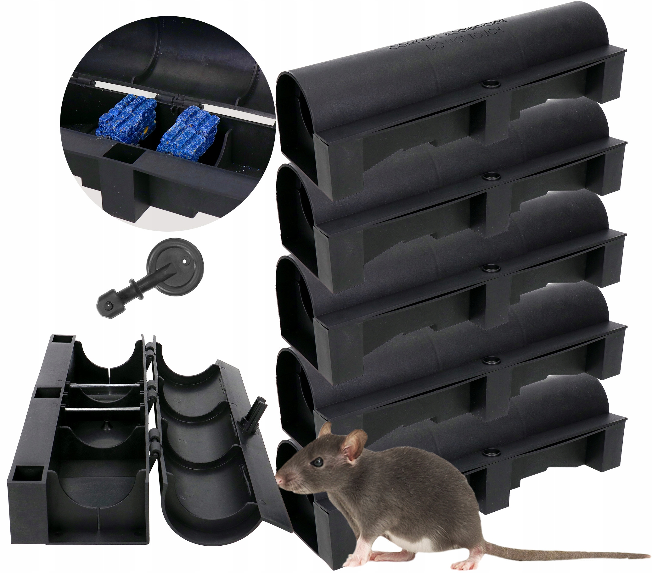 Duża Stacja Deratyzacyjna Karmnik Na Myszy Szczury Tunelowa