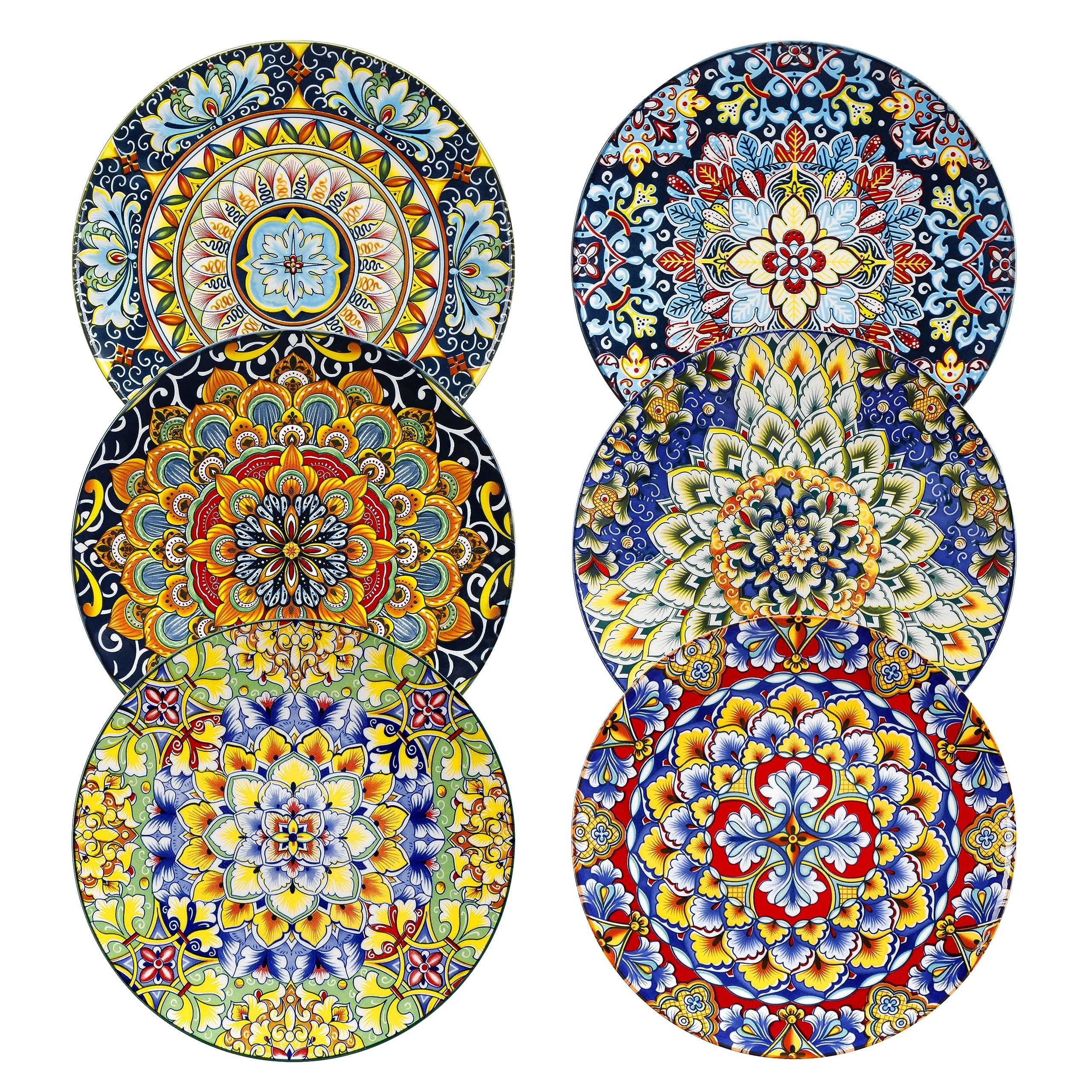 Keramické Dezertní Talíře 21,6 CM Boho, Barevné, Vhodné Do Myčky Nádobí