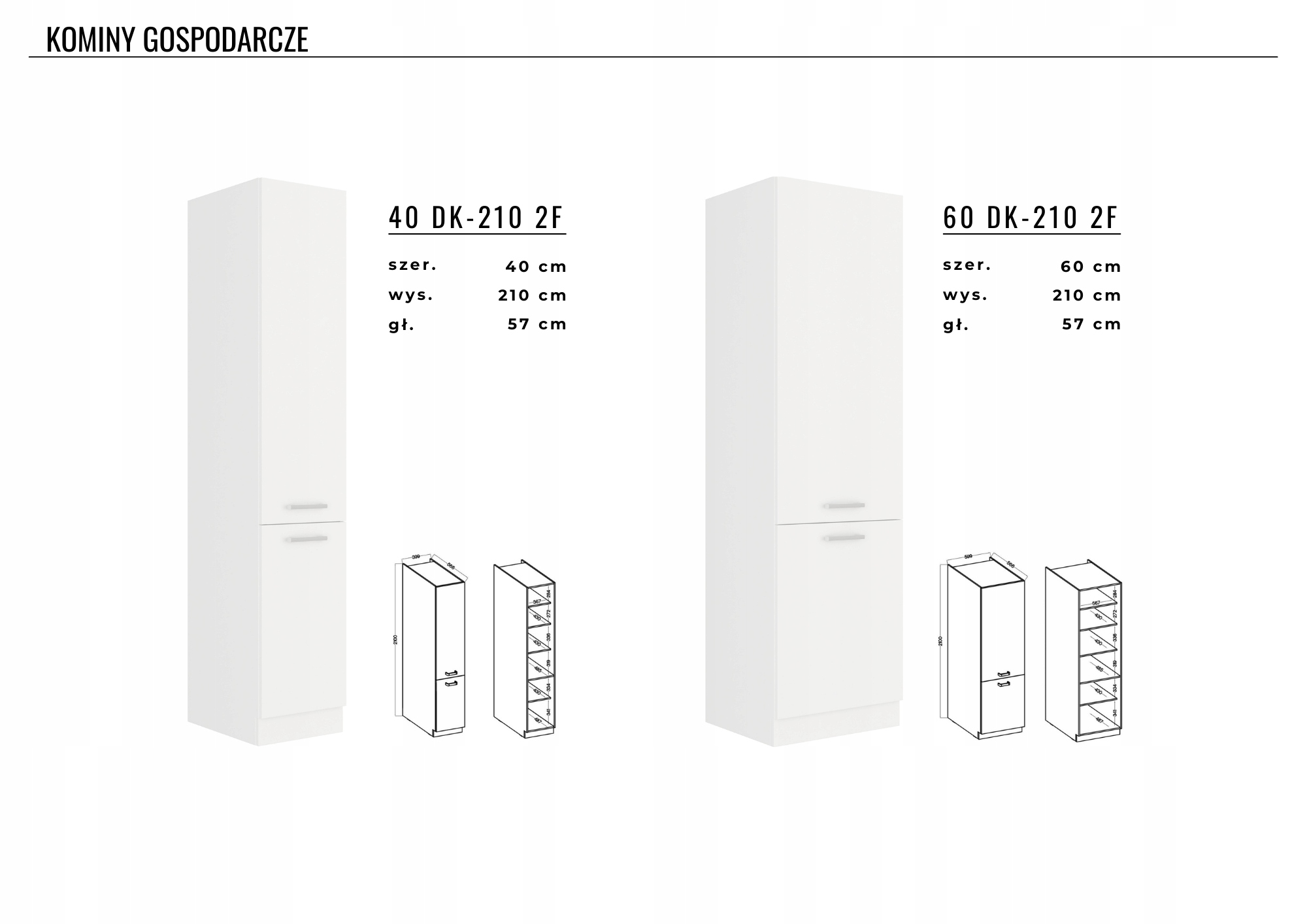 Meble kuchenne OBELIX BIAŁY NOWOŚĆ Kolor frontów szafek stojących biały