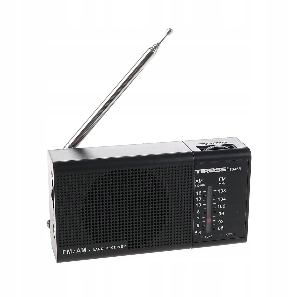 MAŁE RADIO PRZENOŚNE FM/AM NA BATERIE TIROSS Kolor czarny