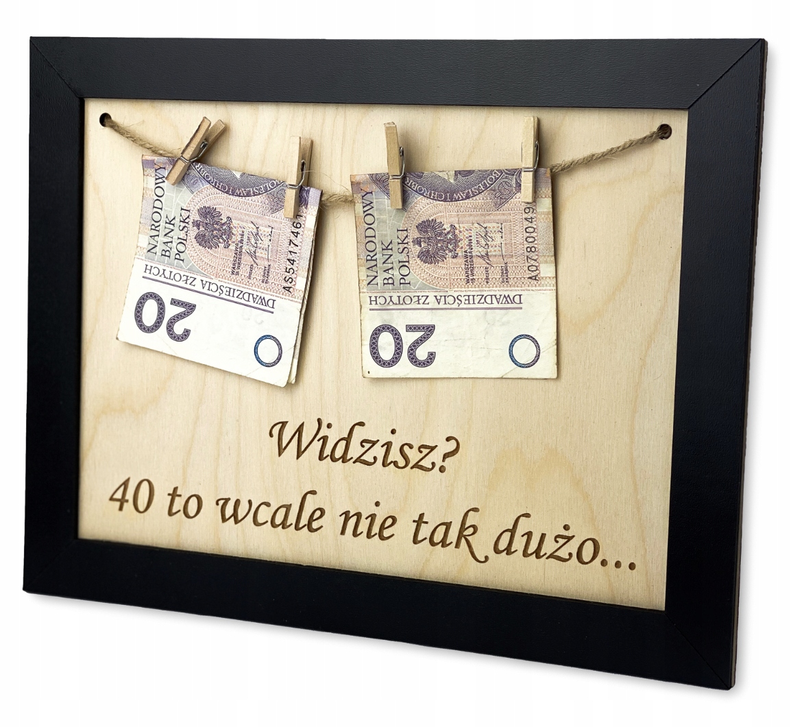 

Ramka Prezent na okrągłe urodziny 30 40 50 60 70