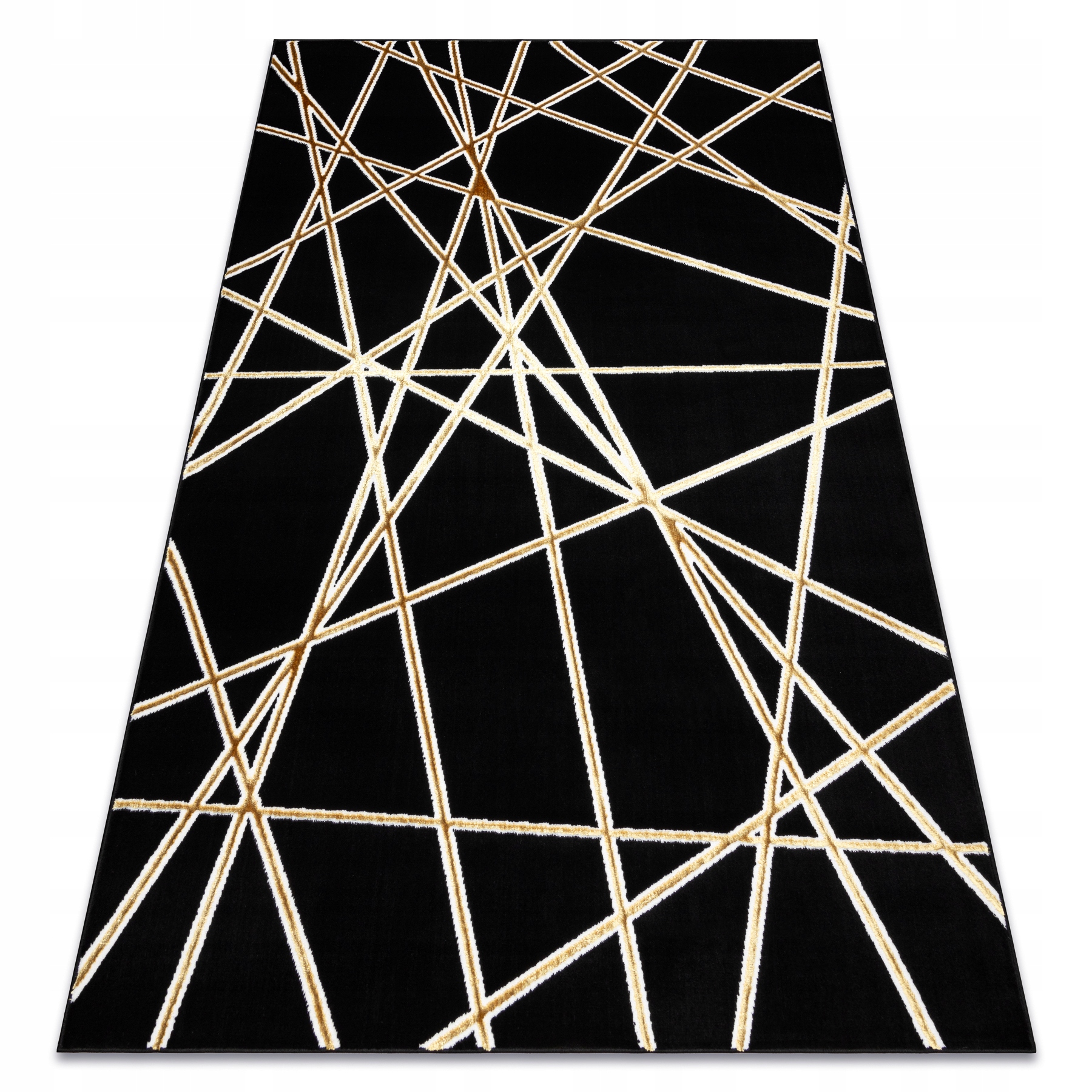 Dywan Glamour Strukturalny Dwupoziomowy Geometryczny czarny 160x220 cm