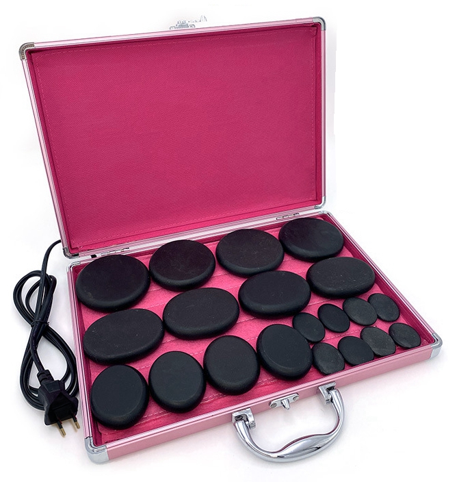 Zestaw Do Masażu Gorącymi Kamieniami Bazaltowymi 20 Sztuk