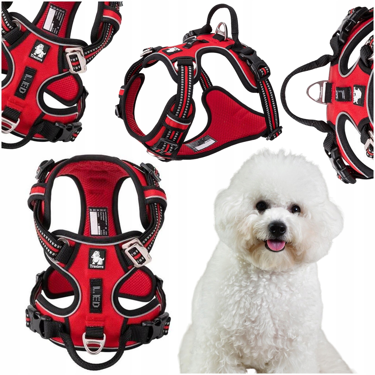 Levně Nastavitelné Postroje Pro Psa Truelove Front Line Premium Červeno-černé